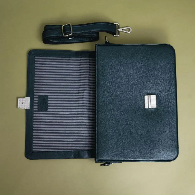 Men Black Genuine Leather Wallet - WBLK-LP-003